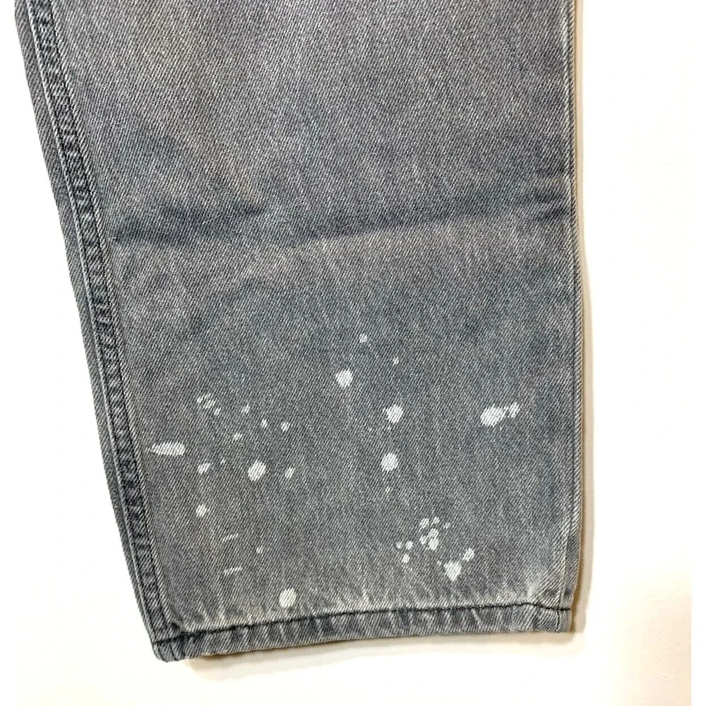 NEW Levis Jeans Womens 29 Gray Lo Pro Straight Leg Mid Rise 100% Cotton Splatter